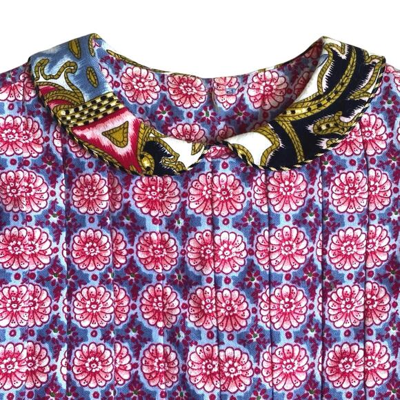 VTG‎ MOUSEFEATHERS Mixed Print Floral Dress Girls SZ 8 Puff Long Sleeve Prairie - Picture 3 of 11